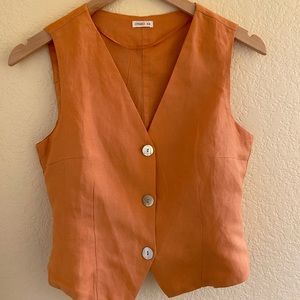 Oysho Linen Waistecoat Vest